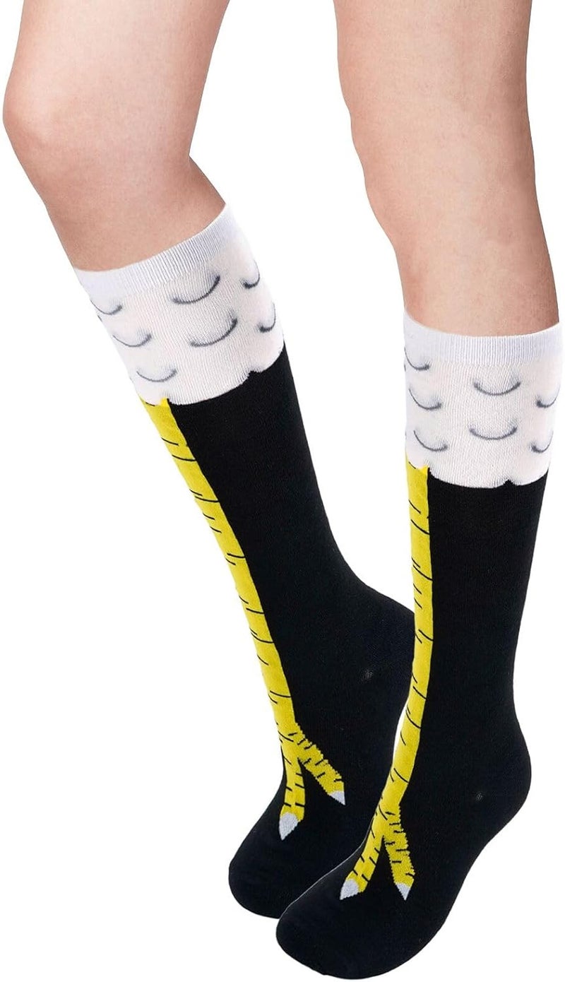 Nackiy Crazy Funny Chicken Feet Socks for Women Men, 3D Novelty Gag Gift Stocking Stuffers, White Elephant Gifts for Adults - Image 3